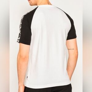 AUTHENTIC FENDI MENS WHITE TSHIRT SIZE MEDIUM SILVER FOIL BLING EMBLEMS "F's".